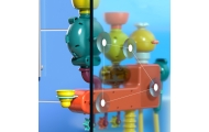 WOOPIE BABY Bath Toy Faucet Shower Fountain Overflow Duck					