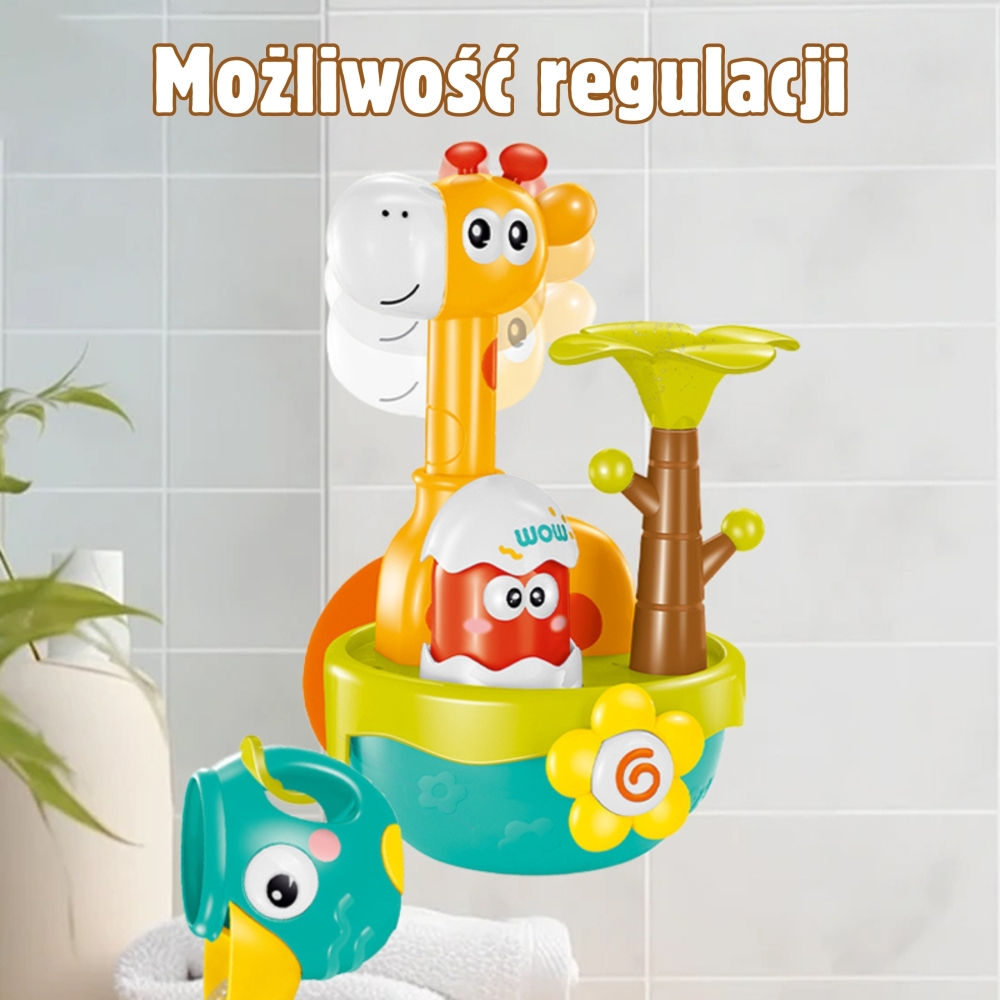 Vonios žaislas su siurbtuku-piltuvu WOOPIE BABY Žirafa-Žaislai, Vonios žaislai-e-vaikas