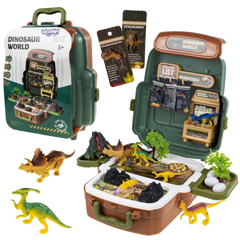 Figūrėlių rinkinys lagamine WOOPIE Dinozaurų pasaulis-Žaislai, Figūrėlės ir herojai-e-vaikas