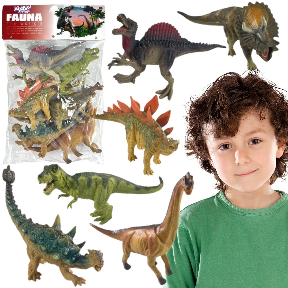 Figūrėlių rinkinys WOOPIE Dinozaurai 6 dalys T-Rex-Žaislai, Figūrėlės ir herojai-e-vaikas