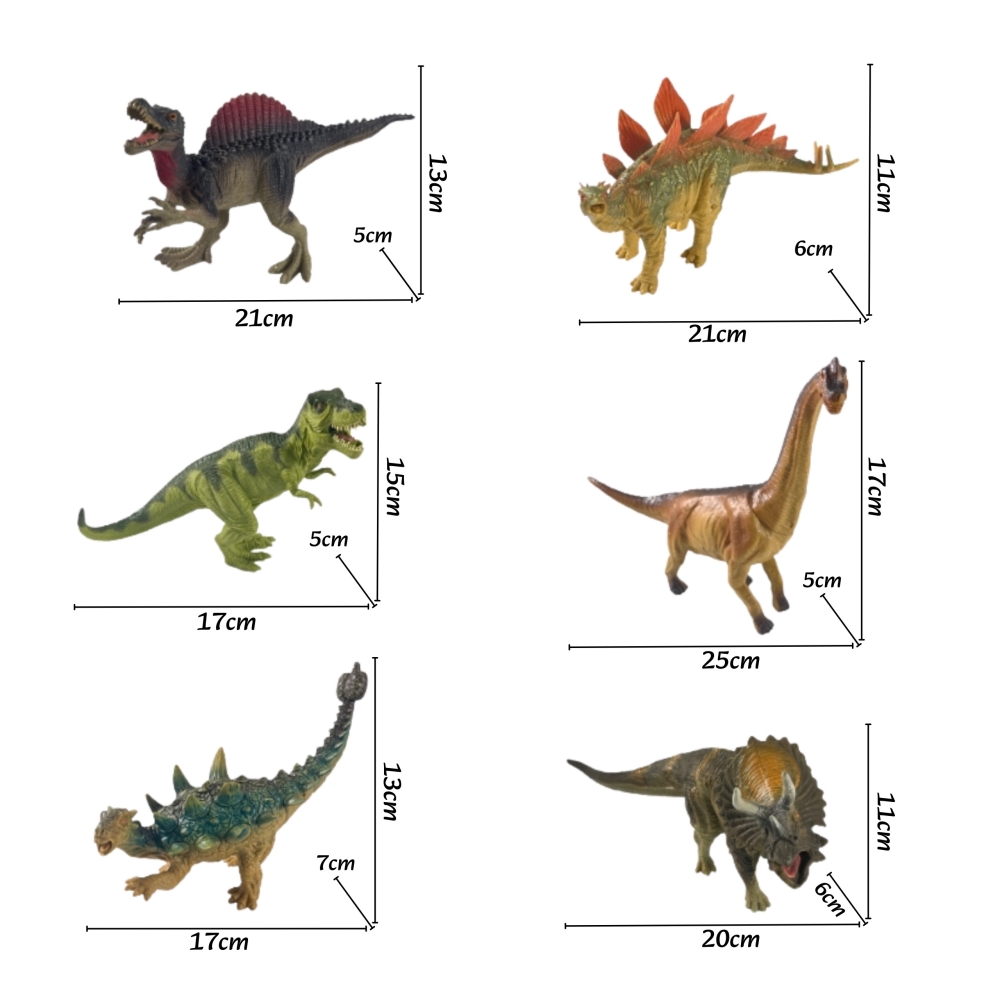Figūrėlių rinkinys WOOPIE Dinozaurai 6 dalys T-Rex-Žaislai, Figūrėlės ir herojai-e-vaikas