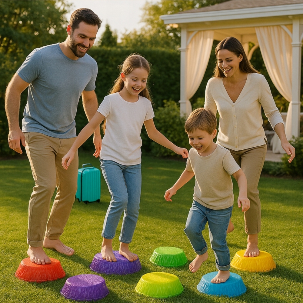 Šviečiantys sensoriniai balansavimo akmenukai WOOPIE Balance Stones, 6 vnt-Žaislai, Lauko žaislai, Lauko žaidimai ir sporto prek