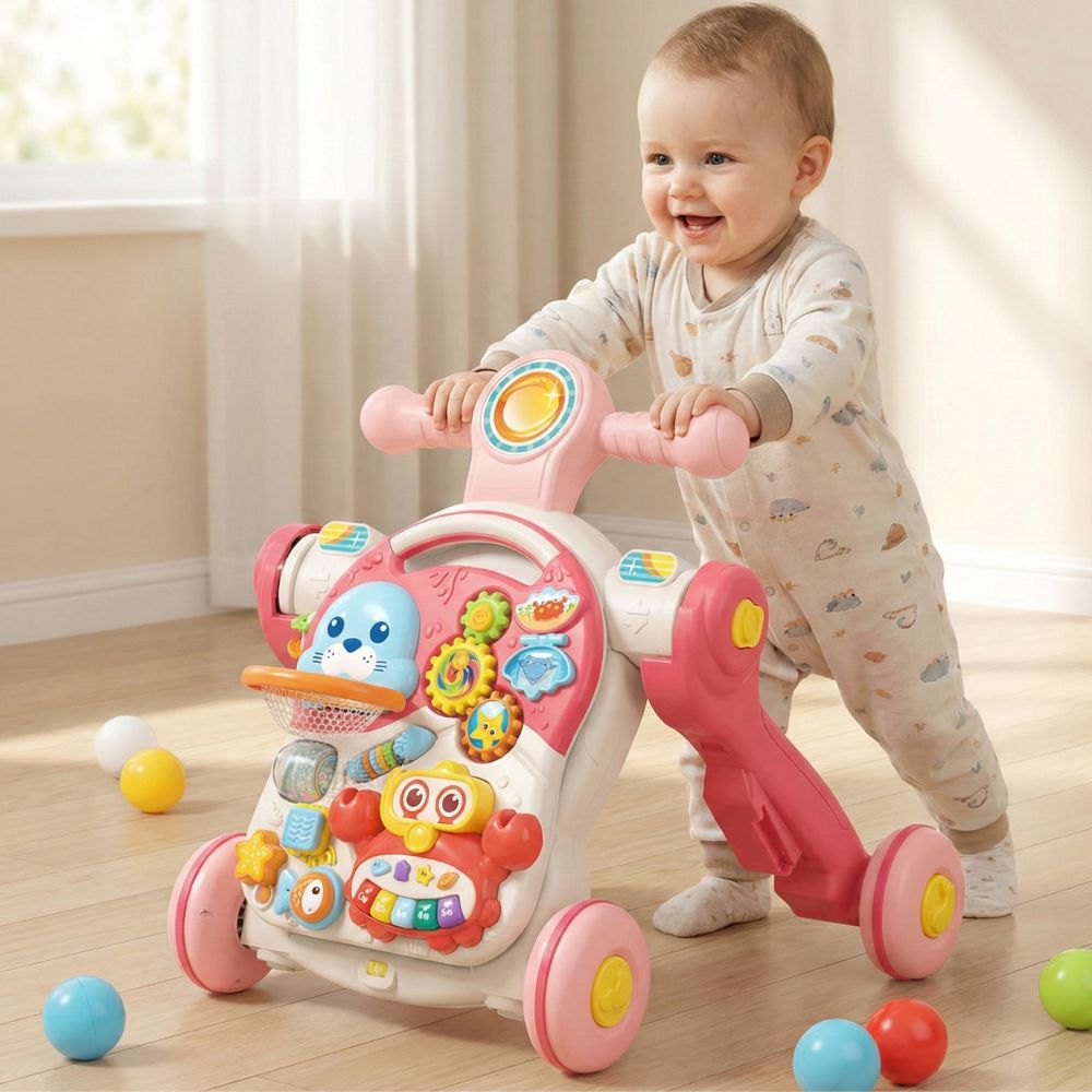 Stumdukas - Edukacinis stalas WOOPIE BABY Scooter Rider 4in1-Judėjimui, Žaislai, Stumdukai, Kūdikiams, Žaislai mažyliams (iki 4 