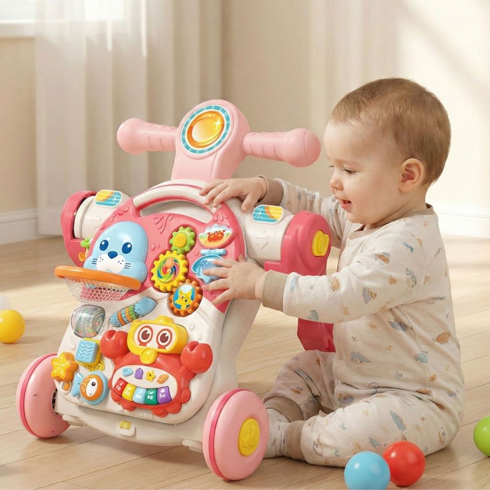 Stumdukas - Edukacinis stalas WOOPIE BABY Scooter Rider 4in1-Judėjimui, Žaislai, Stumdukai, Kūdikiams, Žaislai mažyliams (iki 4 
