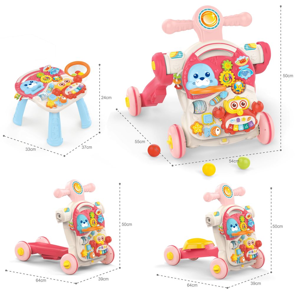 Stumdukas - Edukacinis stalas WOOPIE BABY Scooter Rider 4in1-Judėjimui, Žaislai, Stumdukai, Kūdikiams, Žaislai mažyliams (iki 4 