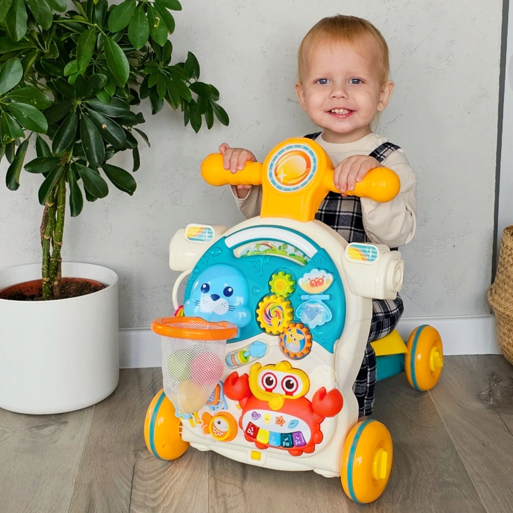 Interaktyvus stumdukas - edukacinis stalas WOOPIE BABY 4-in-1-Judėjimui, Stumdukai-e-vaikas