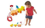Medinis traukiamas viščiukas VIGA 36 cm-Žaislai, Kūdikiams, Žaislai mažyliams (iki 4 m.