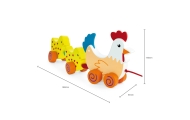 Medinis traukiamas viščiukas VIGA 36 cm-Žaislai, Kūdikiams, Žaislai mažyliams (iki 4 m.