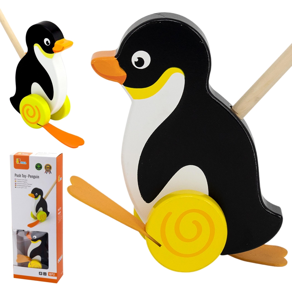 Medinis stumiamas pingvinas Viga Toys-Žaislai, Kūdikiams, Žaislai mažyliams (iki 4 m.