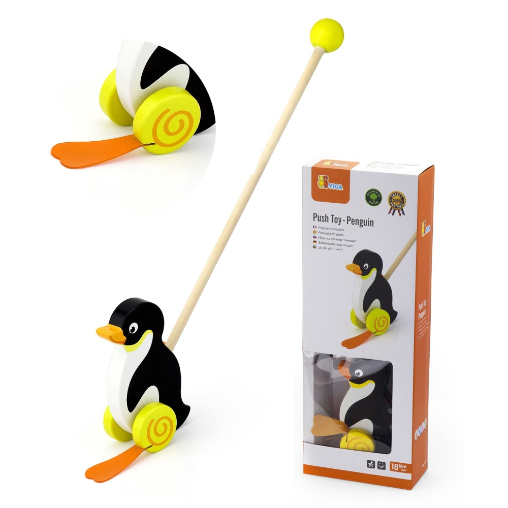 Medinis stumiamas pingvinas Viga Toys-Žaislai, Kūdikiams, Žaislai mažyliams (iki 4 m.