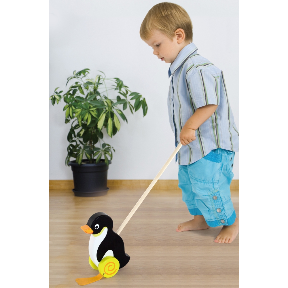 Medinis stumiamas pingvinas Viga Toys-Žaislai, Kūdikiams, Žaislai mažyliams (iki 4 m.