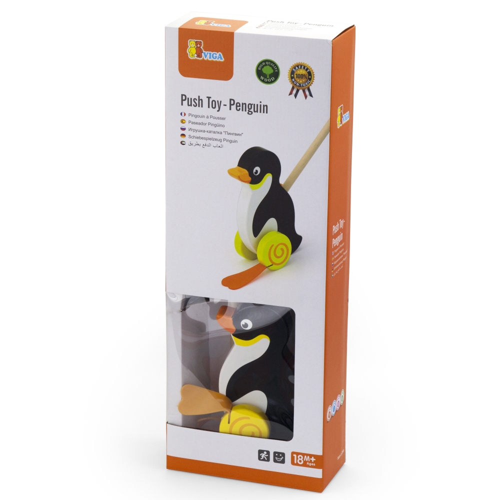 Medinis stumiamas pingvinas Viga Toys-Žaislai, Kūdikiams, Žaislai mažyliams (iki 4 m.