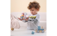 VIGA PolarB Drewniana Kolejka z Wagonikami i Zwierzątkami Do Układania Montessori