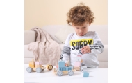 Medinis traukinukas su vagonais ir Montessori gyvūnais VIGA PolarB-Žaislai, Kūdikiams, Žaislai mažyliams (iki 4 m.