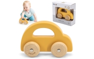 Medinis stumiamas automobilis VIGA PolarB, geltonas-Žaislai, Kūdikiams, Žaislai mažyliams (iki 4 m.