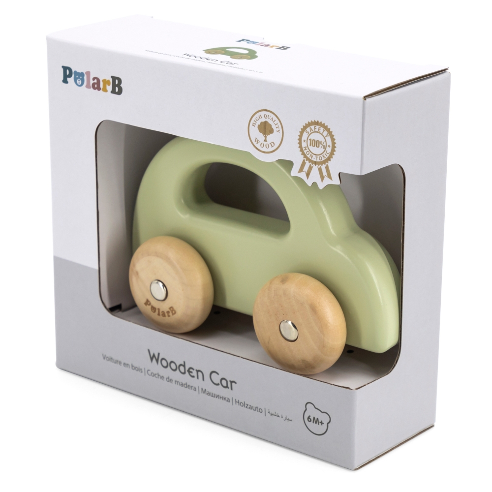 Medinis stumiamas automobilis VIGA PolarB, žalias-Žaislai, Kūdikiams, Žaislai mažyliams (iki 4 m.
