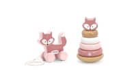 VIGA PolarB Set Fox Wooden Pyramid + Fox for Pulling