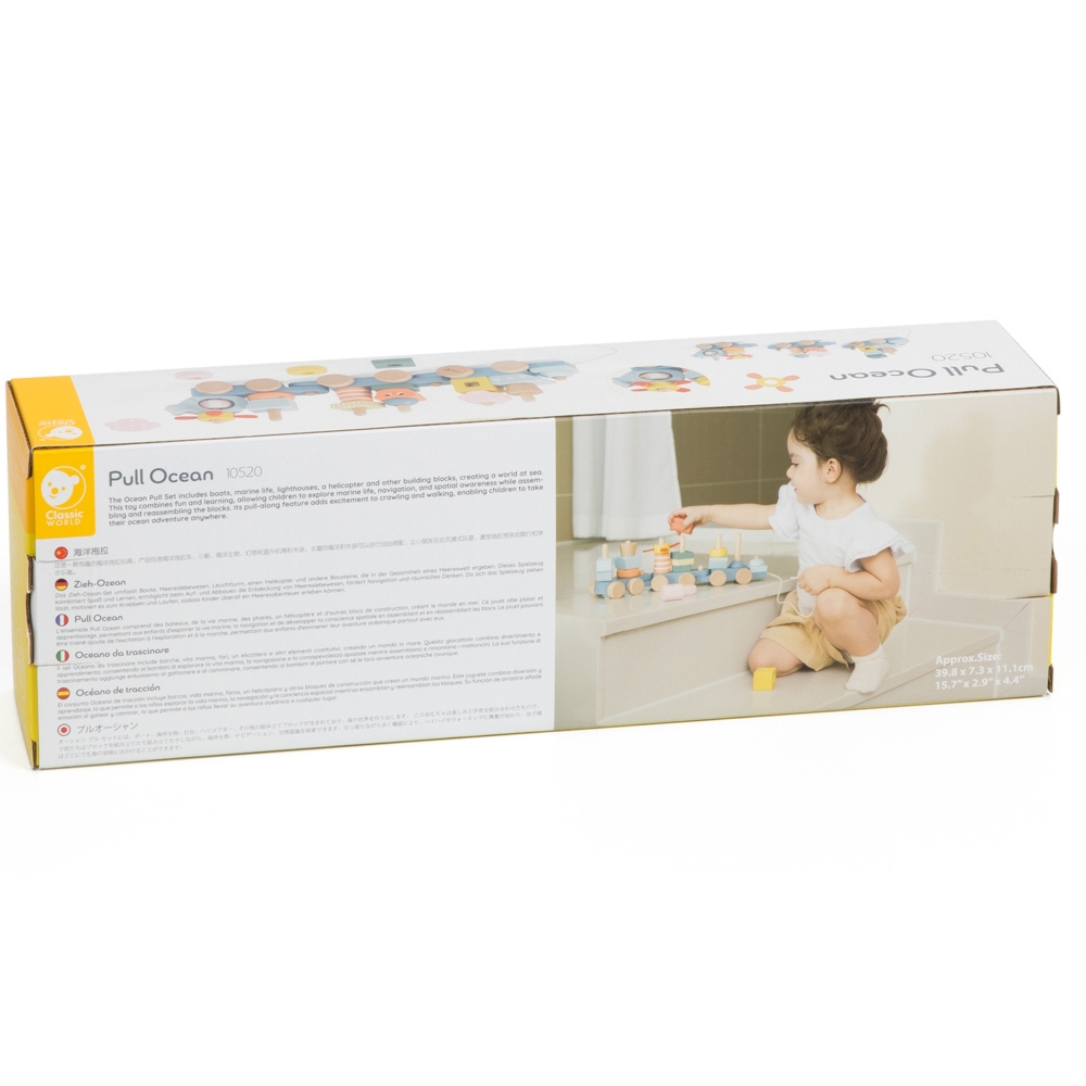 Medinis Geležinkelio vandenynas CLASSIC WORLD Montessori-Žaislai, Lavinamieji žaislai, Kūdikiams, Mediniai, Kaladėlės, Žaislai m