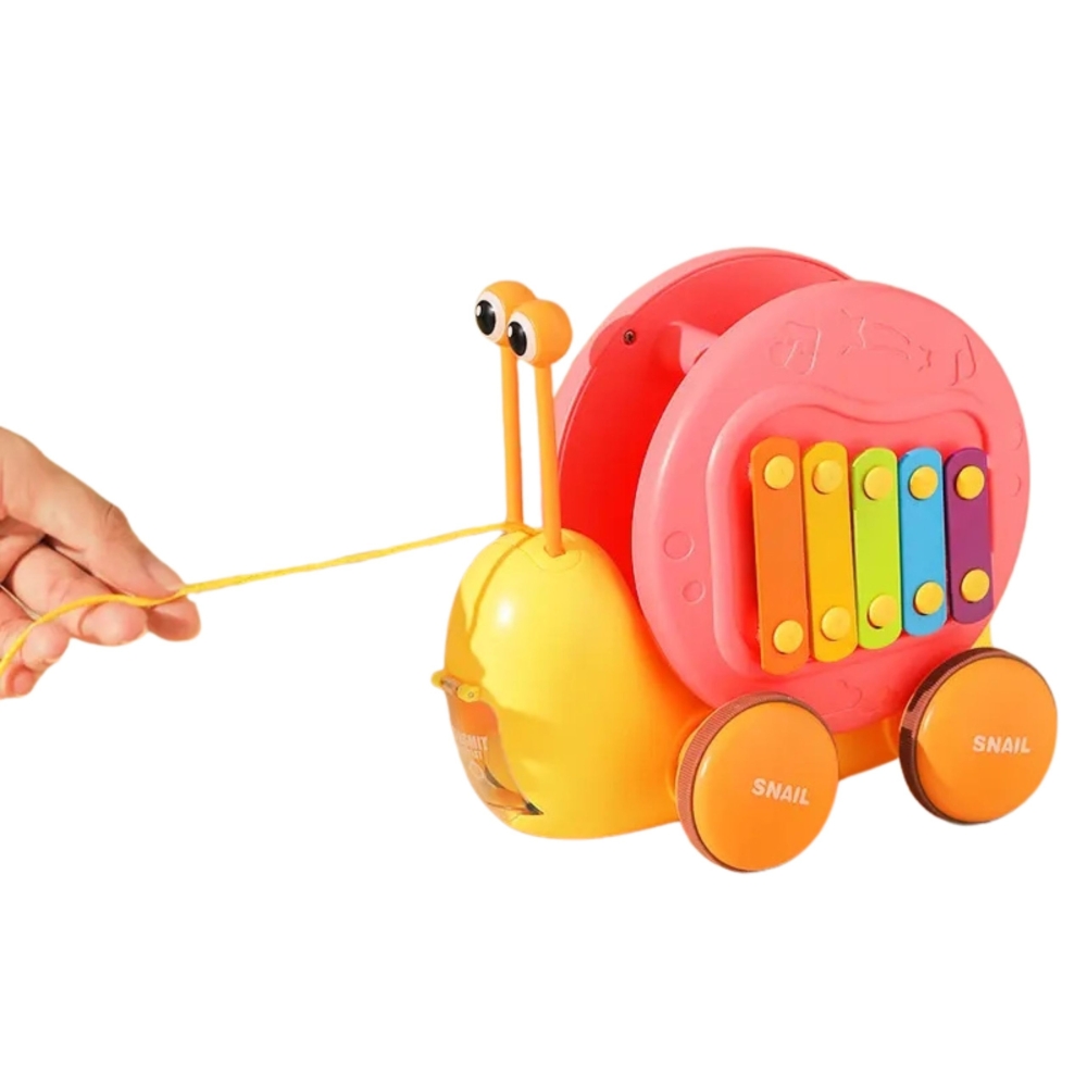 WOOPIE Traukianti sraigė "4-in-1" cimbolų sensorinės pavaros paleidimo įrenginys + mažas automobilis