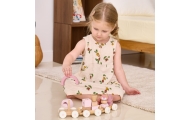 VIGA PolarB Pink Train with Carriages Blocks