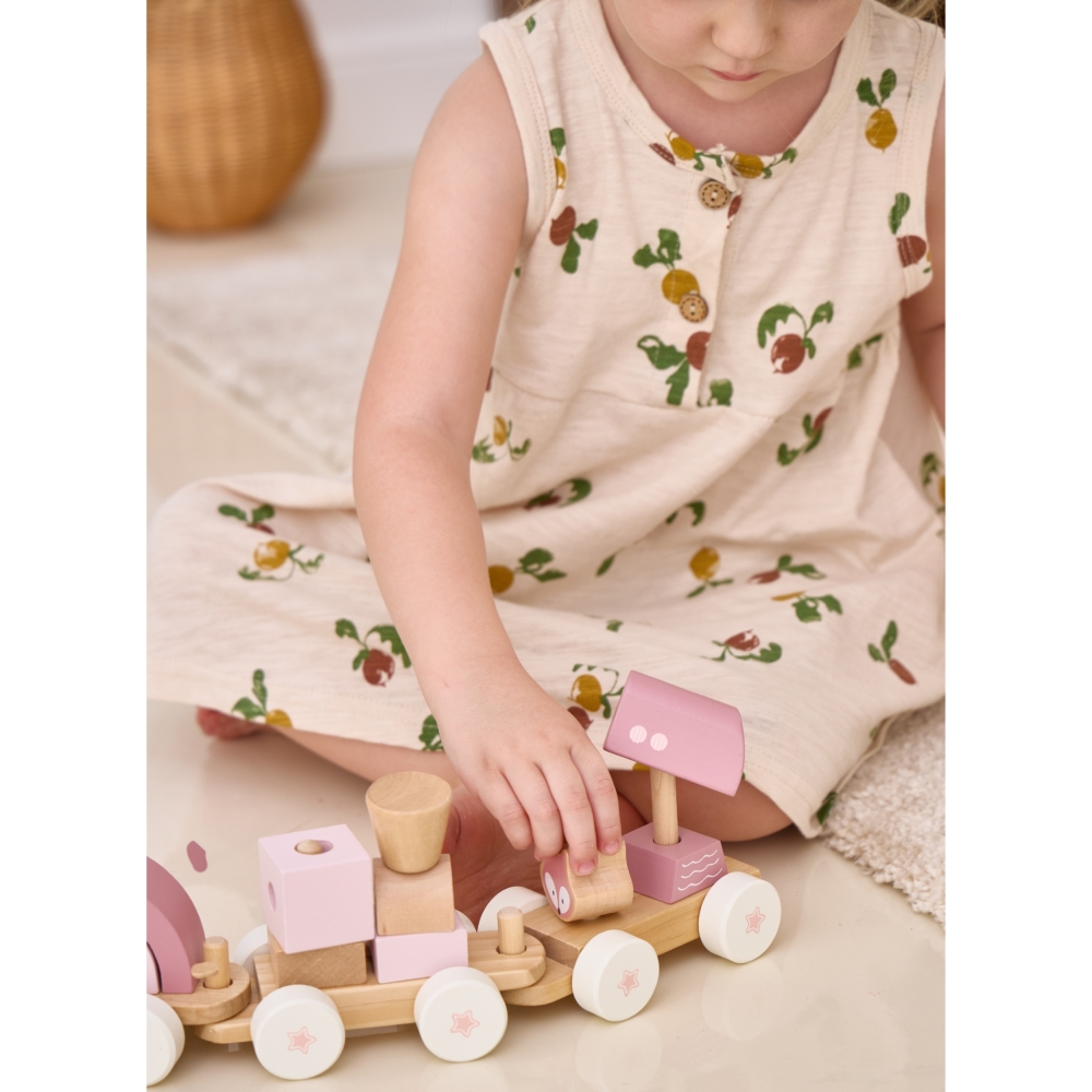 VIGA PolarB Pink Train with Carriages Blocks