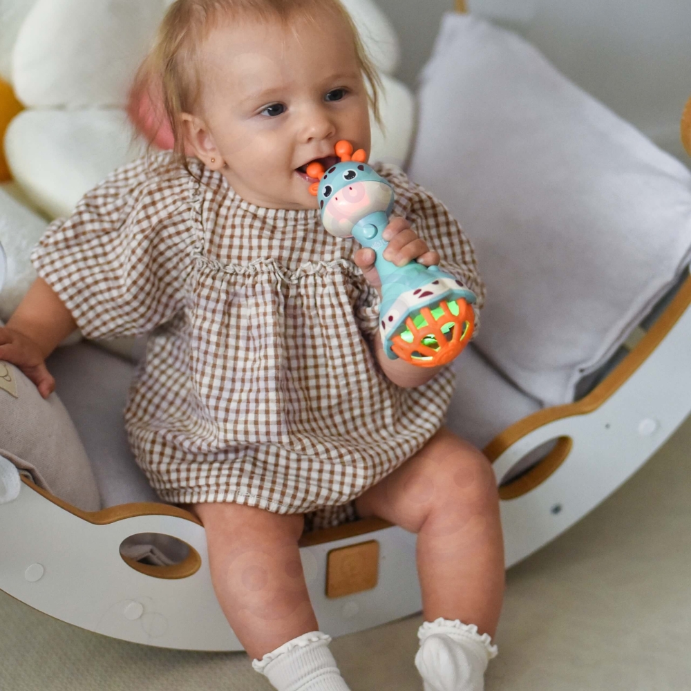 Sensorinis žirafos barškutis WOOPIE BABY Montessori 1 vnt-Žaislai, Kūdikiams, Barškučiai, kramtukai-e-vaikas