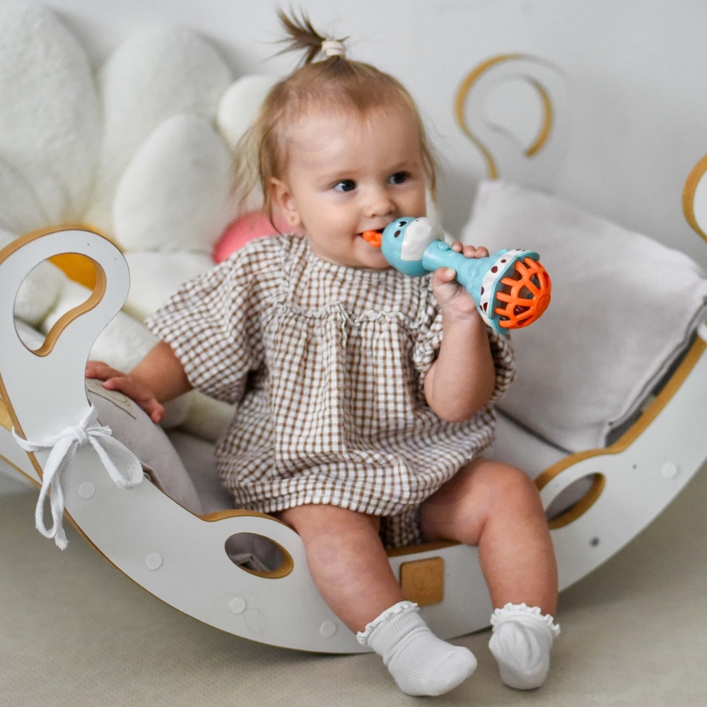 Sensorinis žirafos barškutis WOOPIE BABY Montessori 1 vnt-Žaislai, Kūdikiams, Barškučiai, kramtukai-e-vaikas