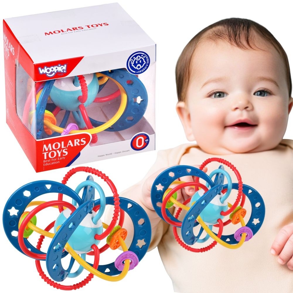 Sensorinis žaislas barškutis kramtukas 2in1 WOOPIE BABY Montessori-Žaislai, Kūdikiams, Barškučiai, kramtukai-e-vaikas