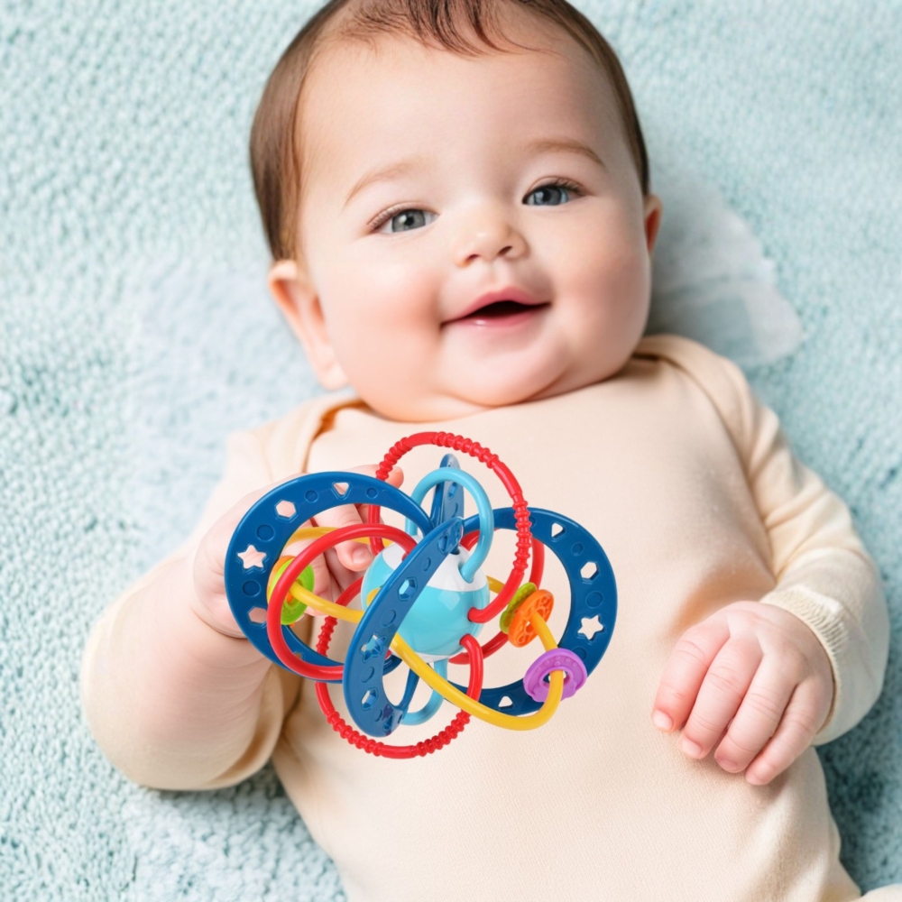 Sensorinis žaislas barškutis kramtukas 2in1 WOOPIE BABY Montessori-Žaislai, Kūdikiams, Barškučiai, kramtukai-e-vaikas