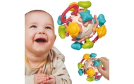 Minkštas sensorinis žaislas 4-in-1 barškutis ir kramtukas WOOPIE BABY nuo 0 mėn.