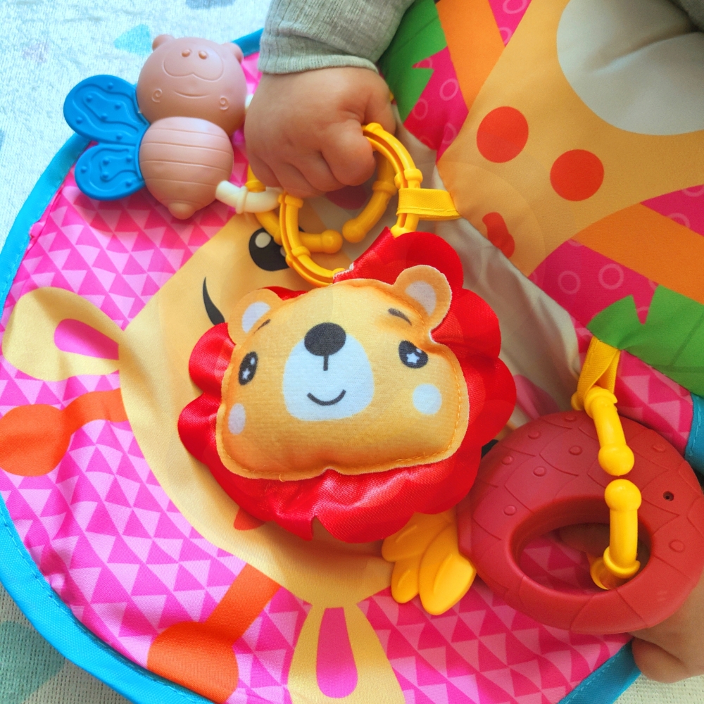 Interaktyvus edukacinis kilimėlis - pagalvėlė WOOPIE BABY RogalRattle Teether