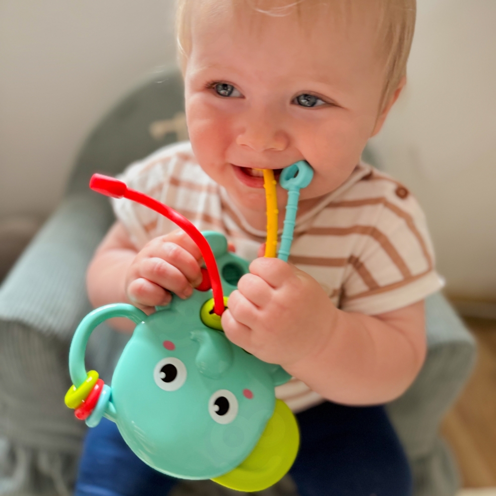 Sensorinis dramblio kramtukas 4in1 WOOPIE BABY Montessori