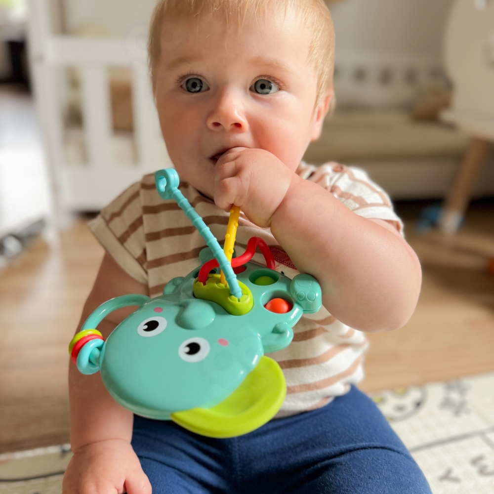 Sensorinis dramblio kramtukas 4in1 WOOPIE BABY Montessori