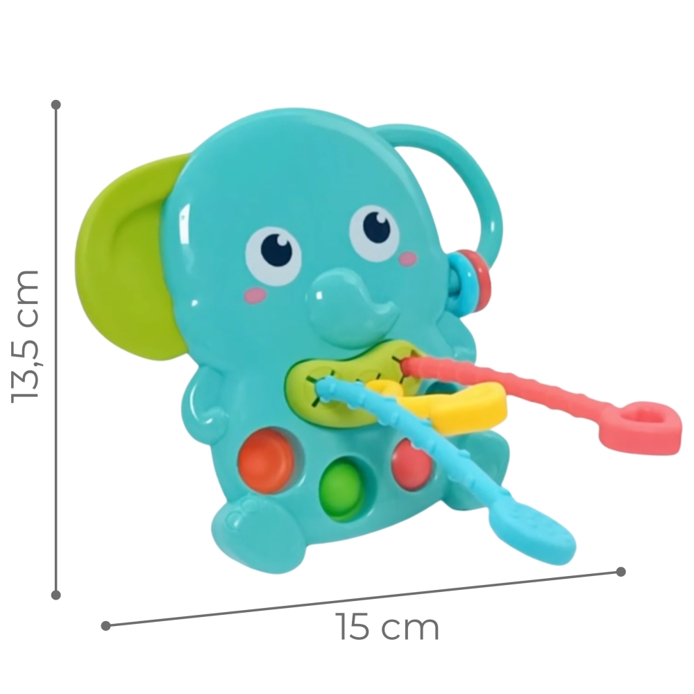 Sensorinis dramblio kramtukas 4in1 WOOPIE BABY Montessori