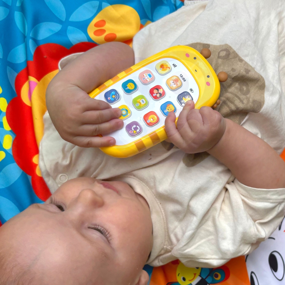 Interaktyvus telefonas su garsais WOOPIE BABY rožinis-Žaislai, Kūdikiams, Žaislai mažyliams (iki 4 m.