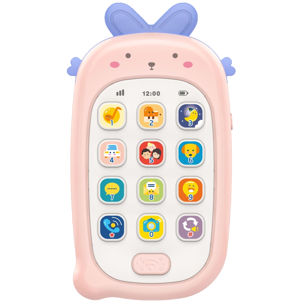 Interaktyvus telefonas su garsais WOOPIE BABY rožinis-Žaislai, Kūdikiams, Žaislai mažyliams (iki 4 m.
