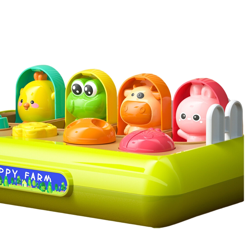 Edukacinis iššokantis gyvūnas Happy Farm POP-UP žaislas WOOPIE BABY