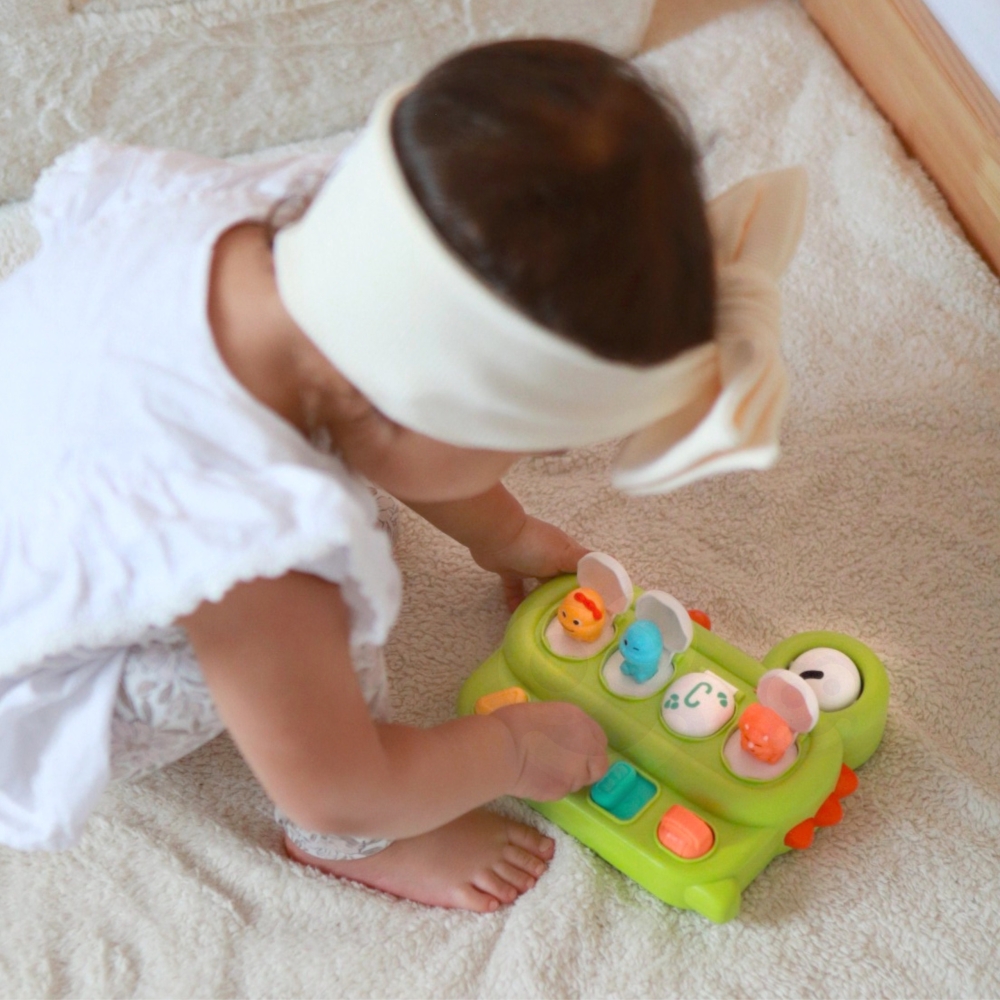 Edukacinis iššokantis dinozaurų POP-UP žaislas WOOPIE BABY