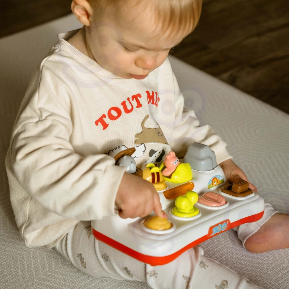 Edukacinis iššokantis zoologijos sodo gyvūnų žaislas WOOPIE BABY