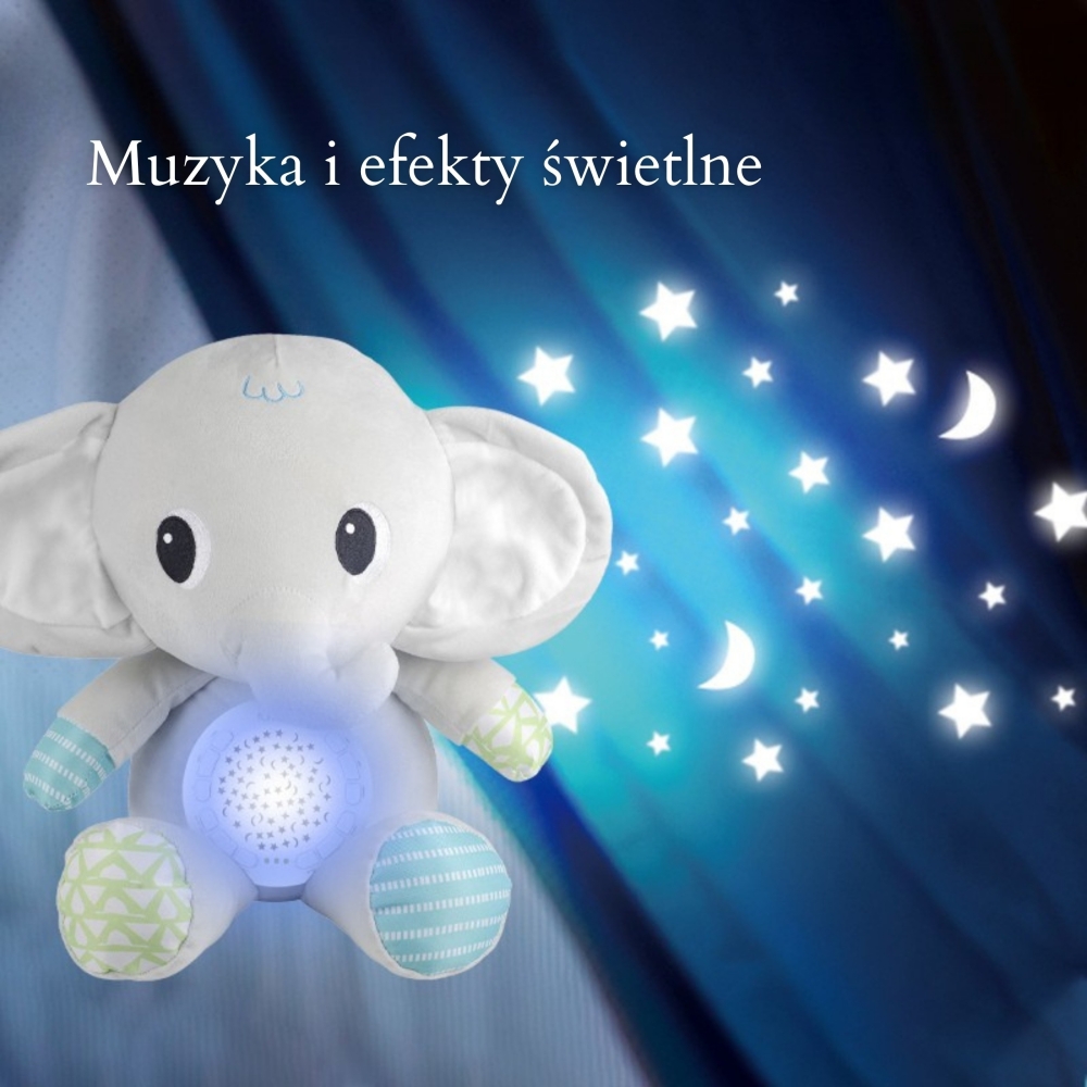 Drambliukas su projektoriumi ir raminančiais garsais WOOPIE BABY, 12 melodijų-Miegui, Migdukai ir karuselės, Miego žaislai-e-vai