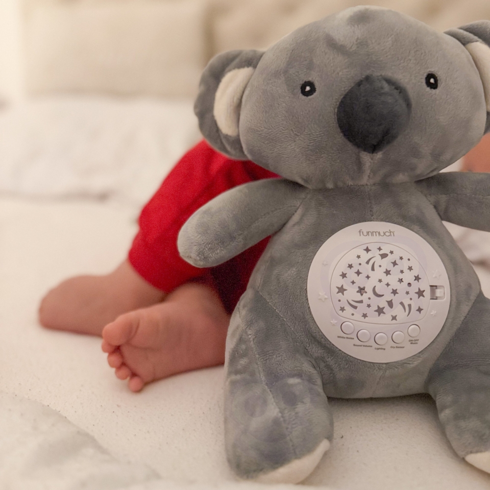 Pliušinis baltasis lokys WOOPIE BABY su projektoriumi ir raminančiais garsais – 15 melodijų-Miegui, Migdukai ir karuselės, Miego
