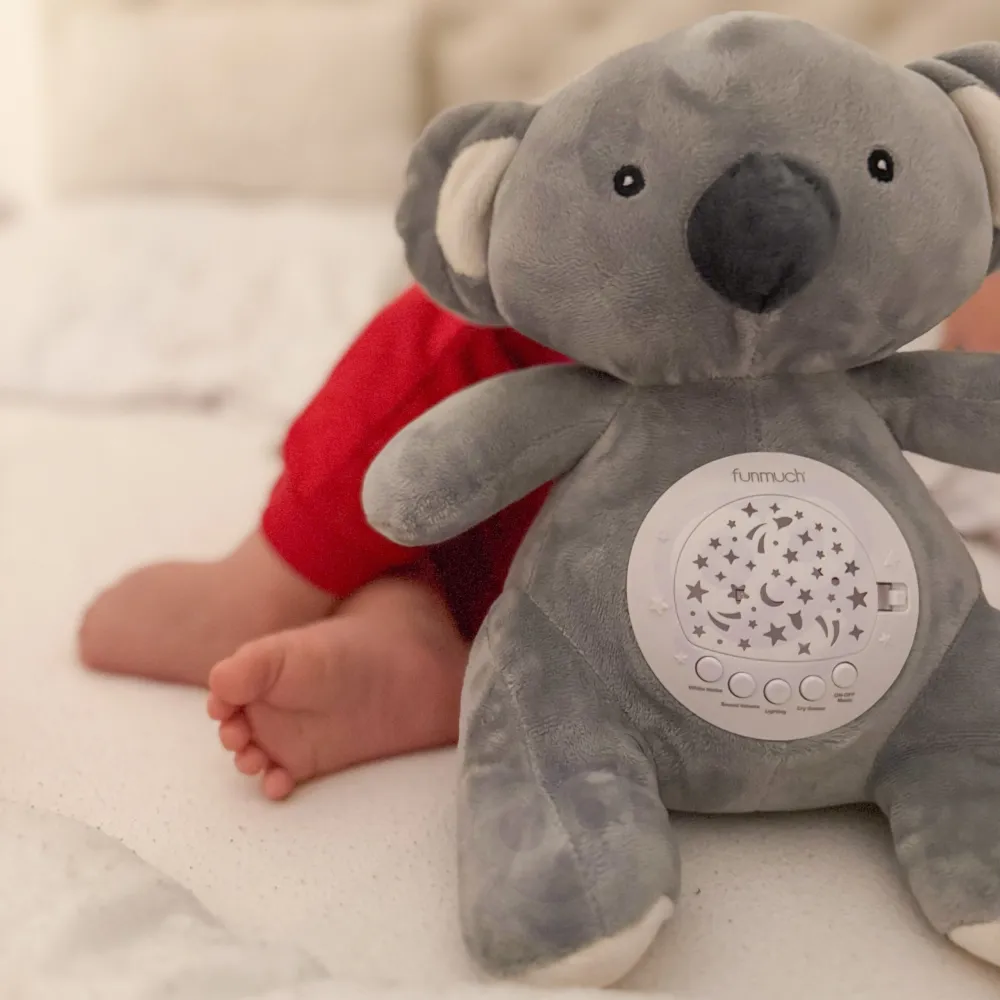 Pliušinis baltasis lokys WOOPIE BABY su projektoriumi ir raminančiais garsais – 15 melodijų-Miegui, Migdukai ir karuselės, Miego