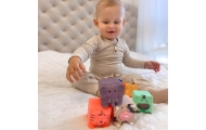 WOOPIE BABY Sensory Blocks Animals Squeeze Puzzle + Sound 6 pcs.					