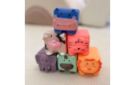 WOOPIE BABY Sensory Blocks Animals Squeeze Puzzle + Sound 6 pcs.					