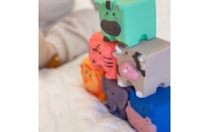 WOOPIE BABY Sensory Blocks Animals Squeeze Puzzle + Sound 6 pcs.					