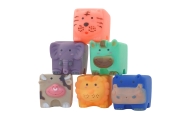 WOOPIE BABY Sensory Blocks Animals Squeeze Puzzle + Sound 6 pcs.					