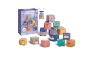 WOOPIE BABY Sensory Blocks Squeeze Puzzle Animal Sounds 12 pcs.					