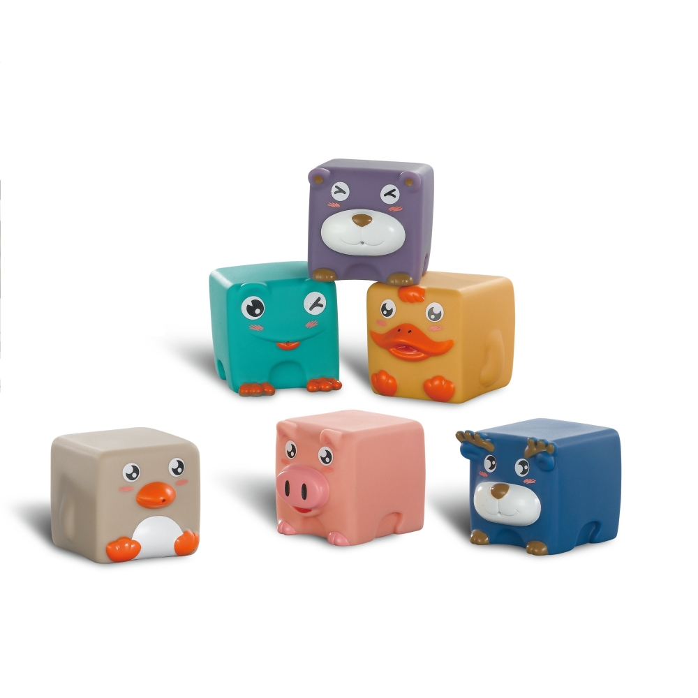WOOPIE BABY Sensory Blocks Squeeze Puzzle Animal Sounds 12 pcs.					