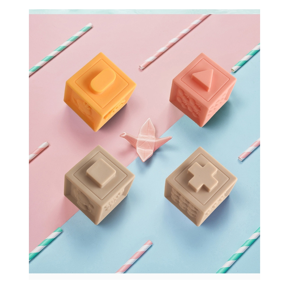 WOOPIE BABY Sensory Blocks Squeeze Puzzle Sound Learning Counting 12 pcs. 