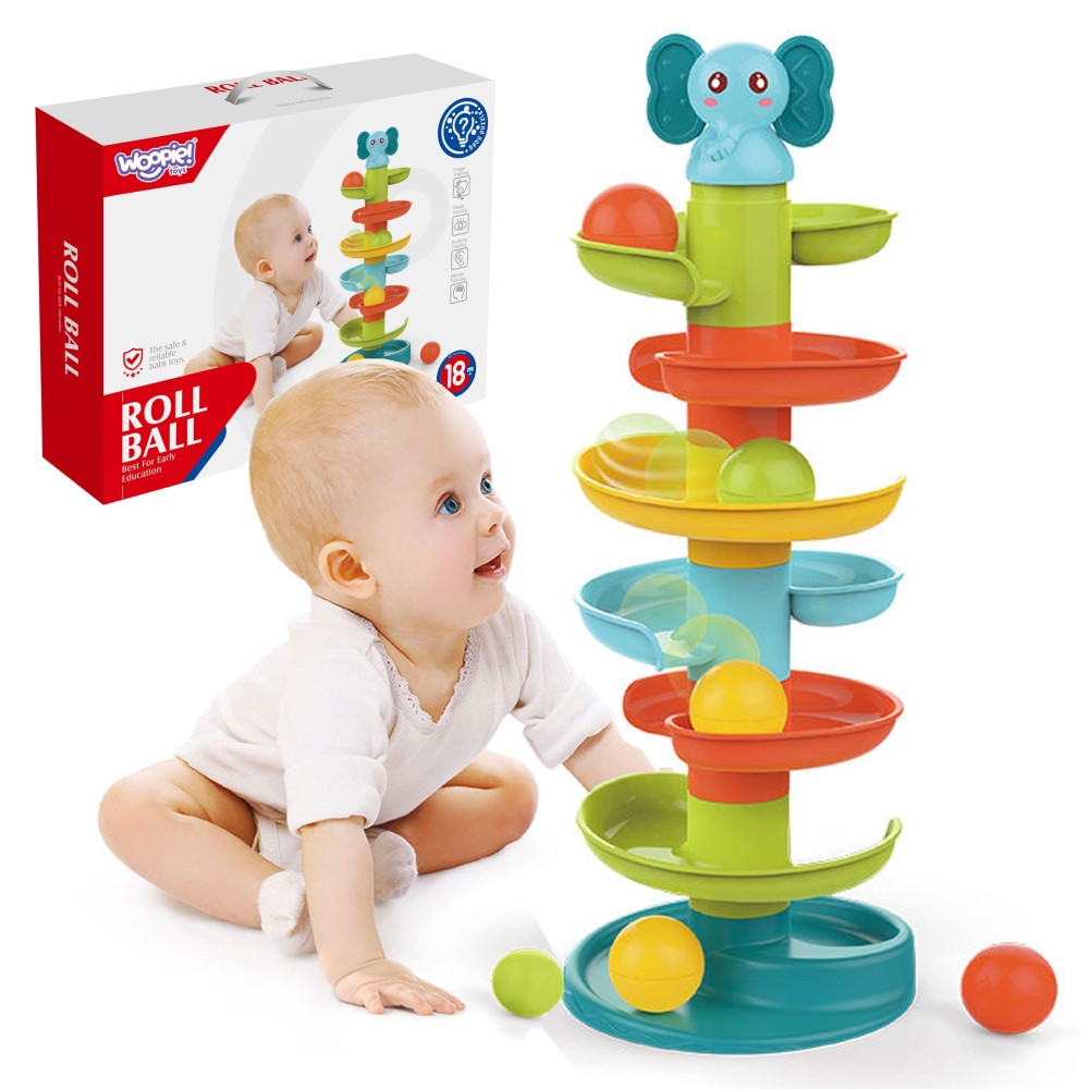 Kamuoliuko takelis Spiralė WOOPIE BABY + 3 kamuoliukai-Žaislai, Kūdikiams, Žaislai mažyliams (iki 4 m.